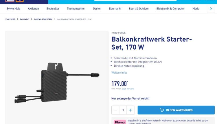 Aldi Balkonkraftwerk 179 Euro